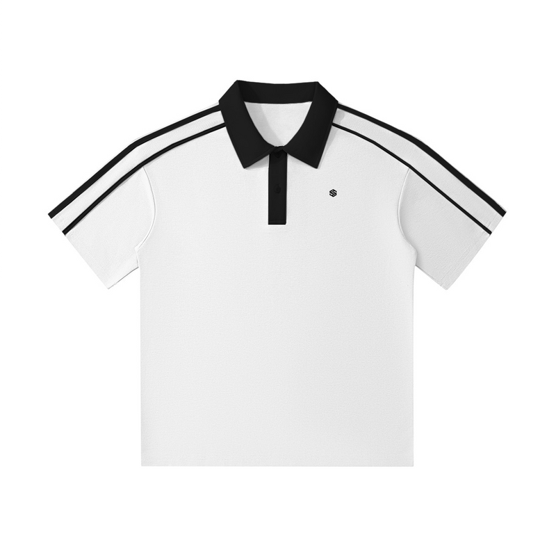 unisex polo shirt with contrast collar