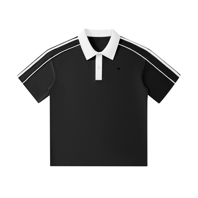 unisex polo shirt with contrast collar