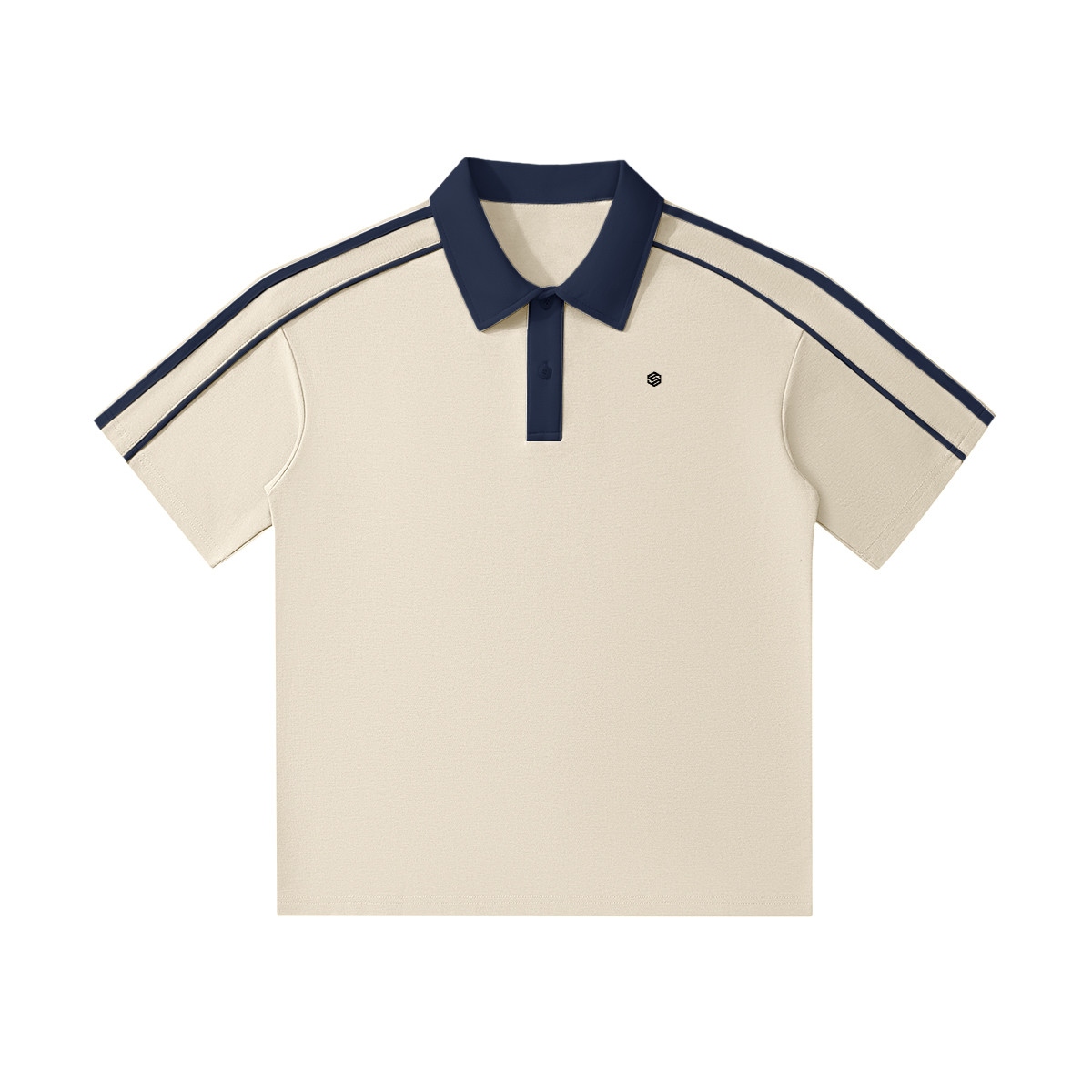 unisex polo shirt with contrast collar