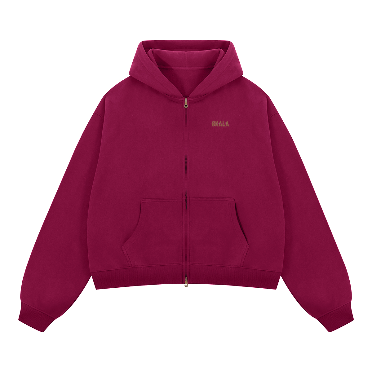 Unisex Boxy Cropped Fleece Zip-up Hoodie(380GSM)