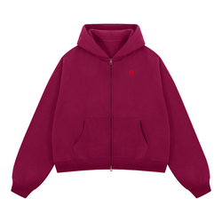 Unisex Boxy Cropped Fleece Zip-up Hoodie(380GSM)
