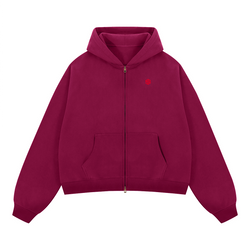 Unisex Boxy Cropped Fleece Zip-up Hoodie(380GSM)