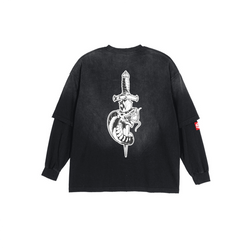 Unisex Washed Vintage Double-gauze Long-sleeve T-shirt（280GSM）