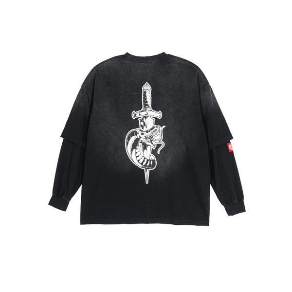 Unisex Washed Vintage Double-gauze Long-sleeve T-shirt（280GSM）