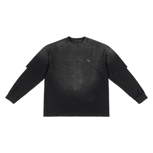 Unisex Washed Vintage Double-gauze Long-sleeve T-shirt（280GSM）