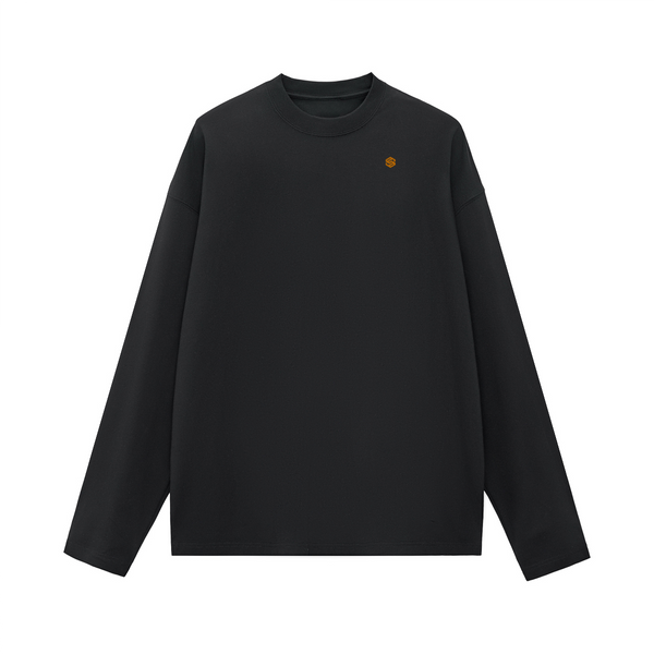 Unisex 100% Cotton Solid Color Long Sleeve T-shirt