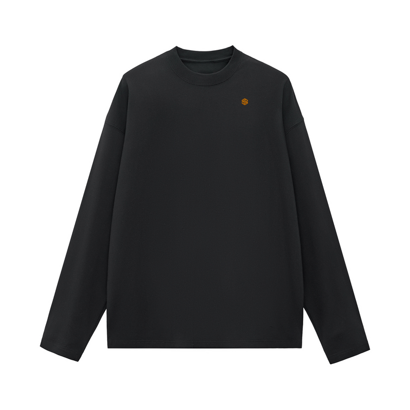 Unisex 100% Cotton Solid Color Long Sleeve T-shirt