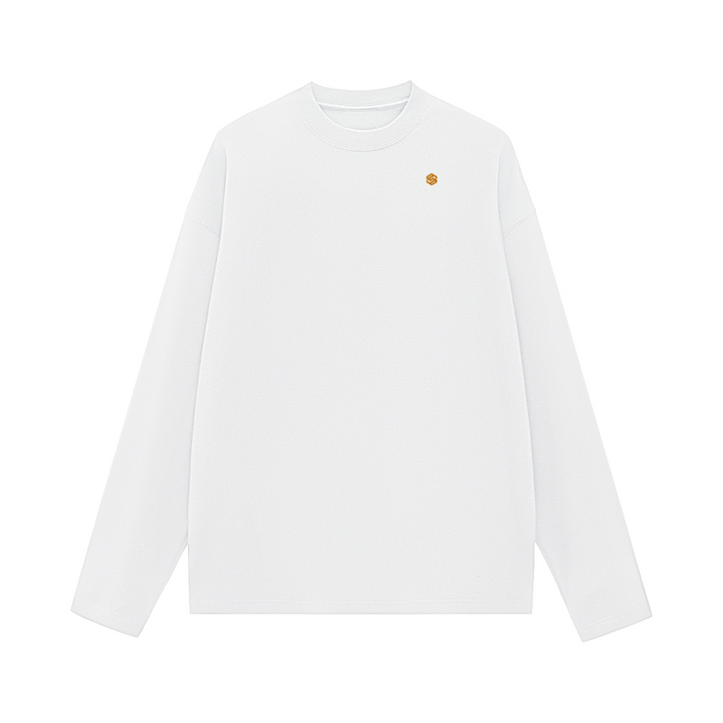 Unisex 100% Cotton Solid Color Long Sleeve T-shirt