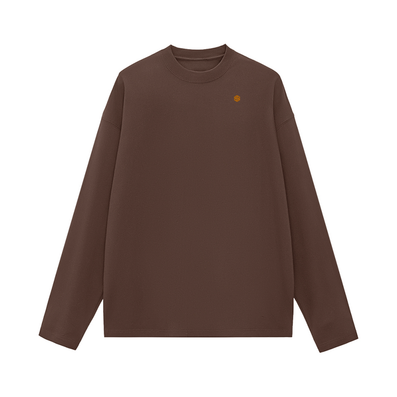 Unisex 100% Cotton Solid Color Long Sleeve T-shirt
