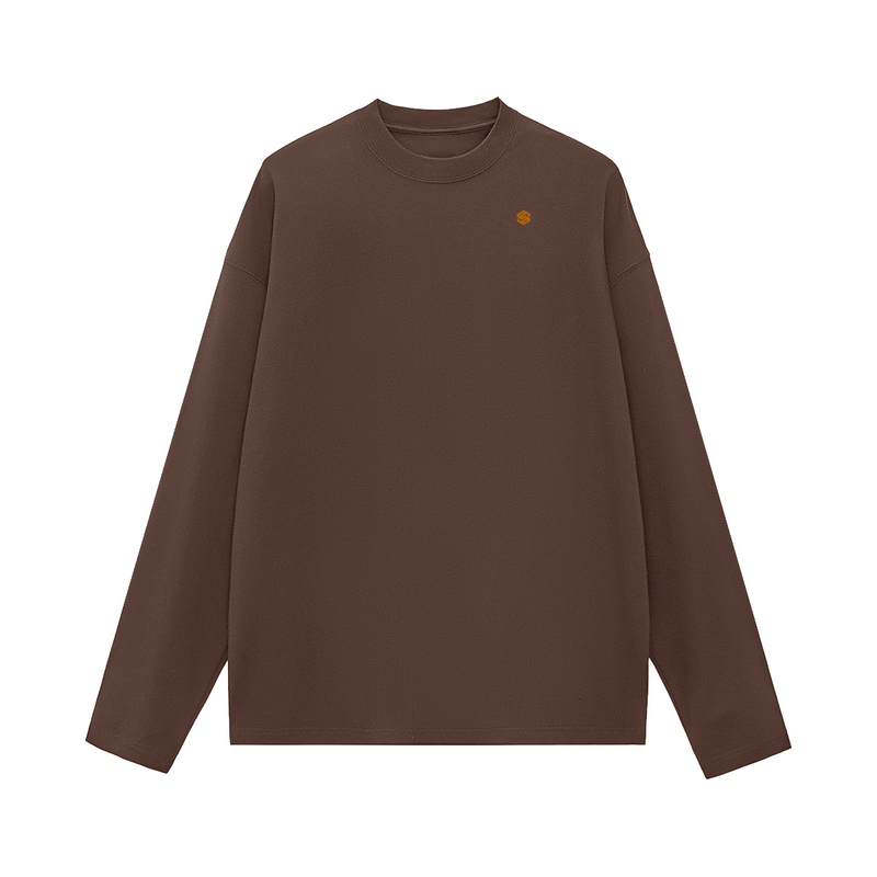Unisex 100% Cotton Solid Color Long Sleeve T-shirt