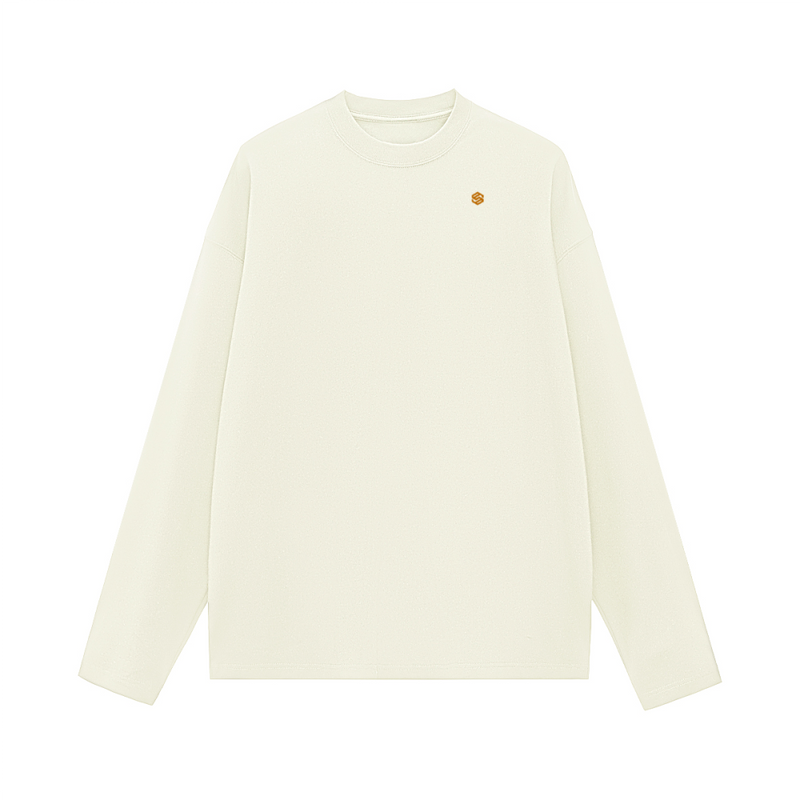 Unisex 100% Cotton Solid Color Long Sleeve T-shirt