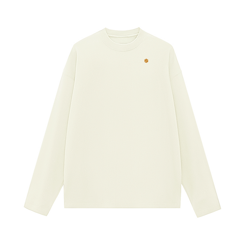 Unisex 100% Cotton Solid Color Long Sleeve T-shirt