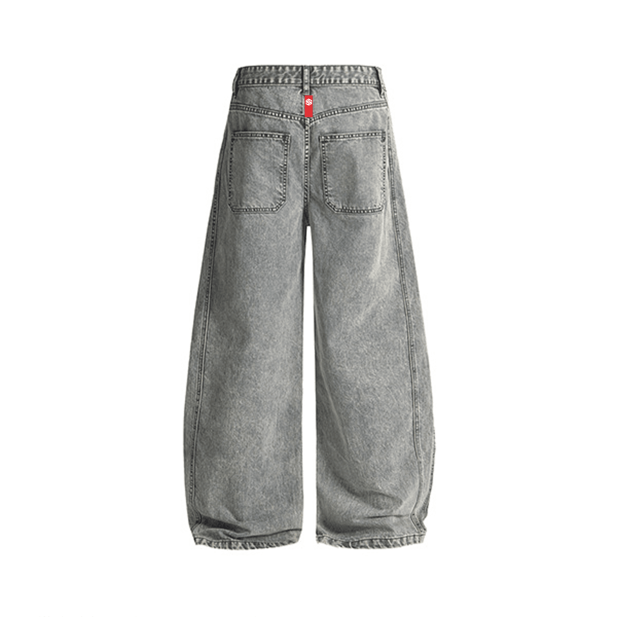 Unisex Washed Curved Blade Denim Jeans