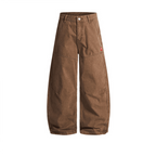 Unisex Washed Curved Blade Denim Jeans