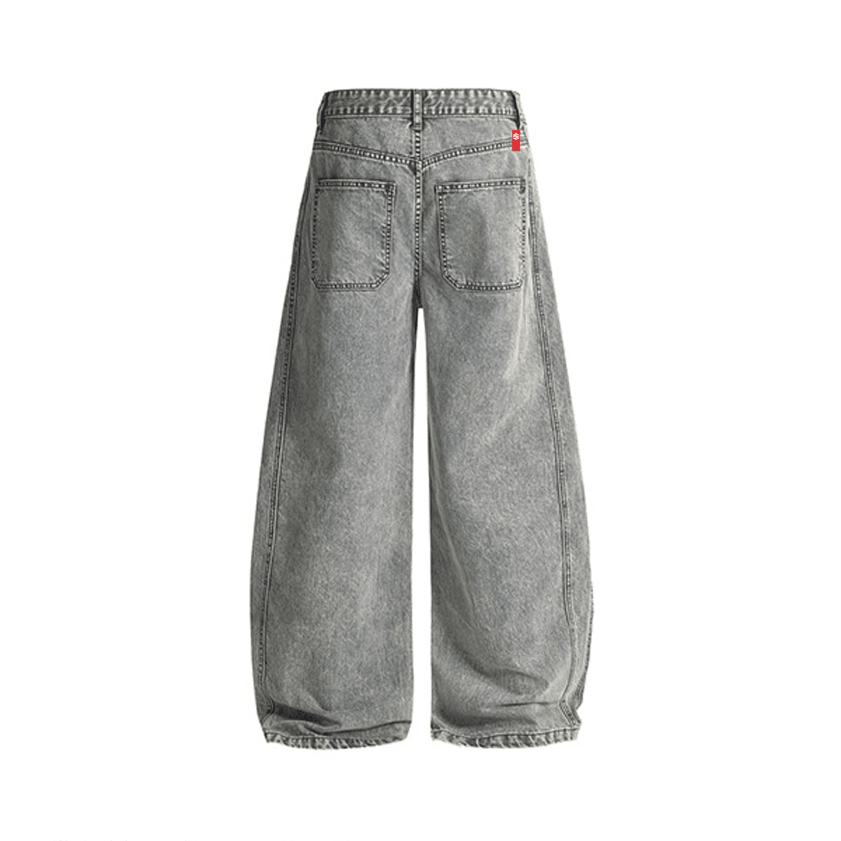 Unisex Washed Curved Blade Denim Jeans