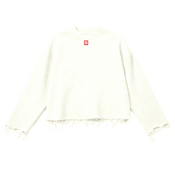 Unisex Waffle Cropped Long Sleeve Shirt