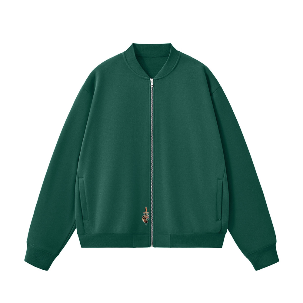 Unisex Fleece Zip-Up Baseball Jacket