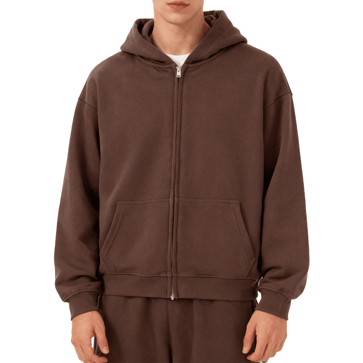 Unisex Cropped Oversized Zip-up Hoodie (460 GSM)