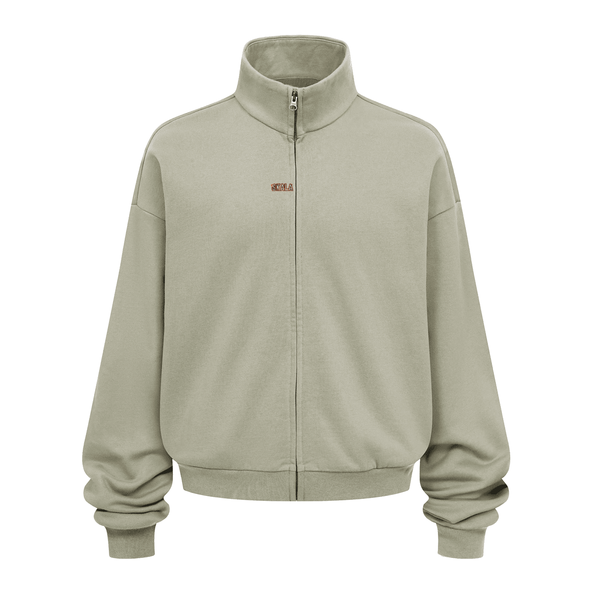 Unisex Brushed Stand-collar Zip-up Jacket