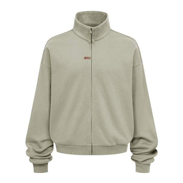 Unisex Brushed Stand-collar Zip-up Jacket