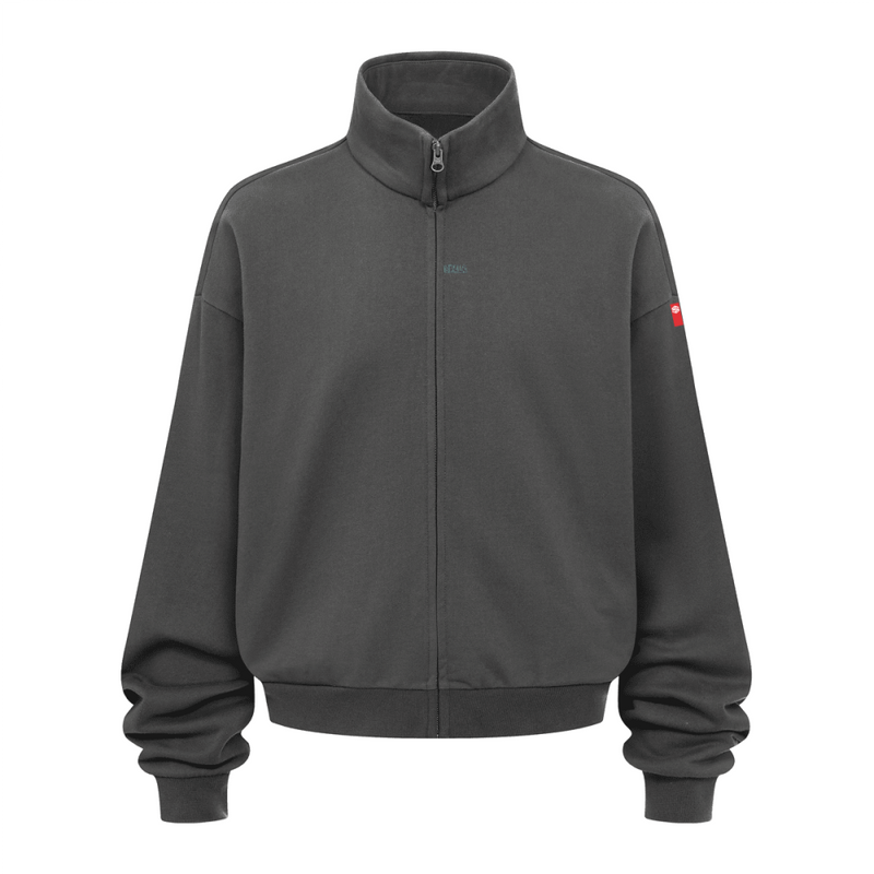 Unisex Brushed Stand-collar Zip-up Jacket