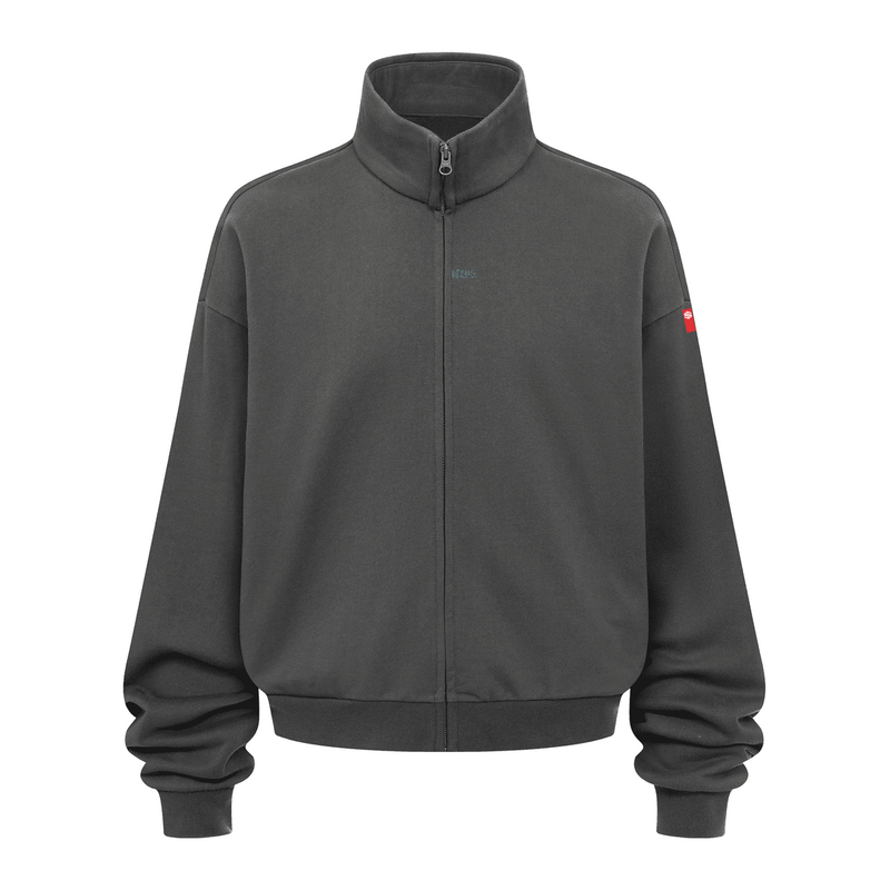 Unisex Brushed Stand-collar Zip-up Jacket