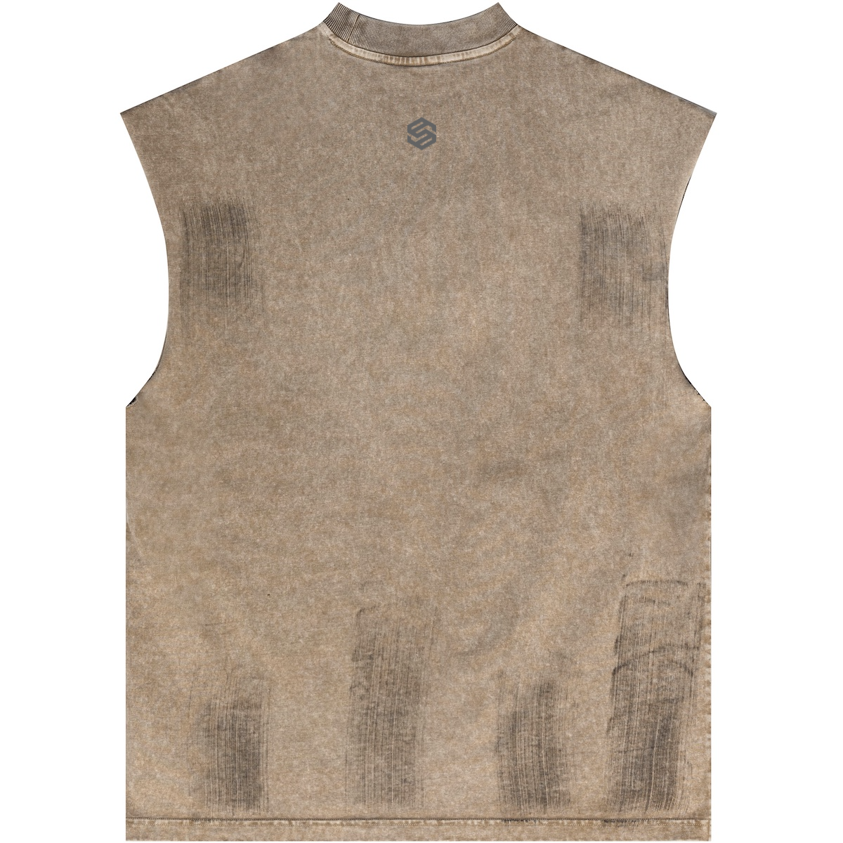 Distressed High Street Round Neck Sleeveless
