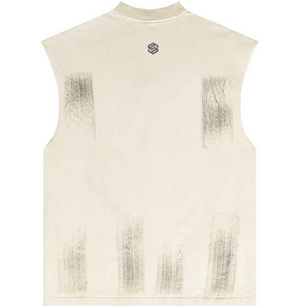 Distressed High Street Round Neck Sleeveless