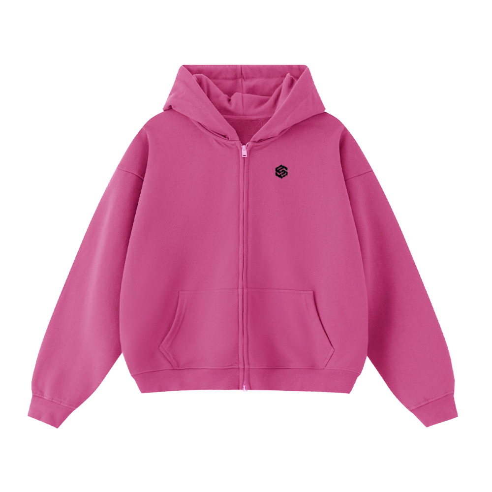 Unisex Cropped Oversized Zip-up Hoodie (460 GSM)