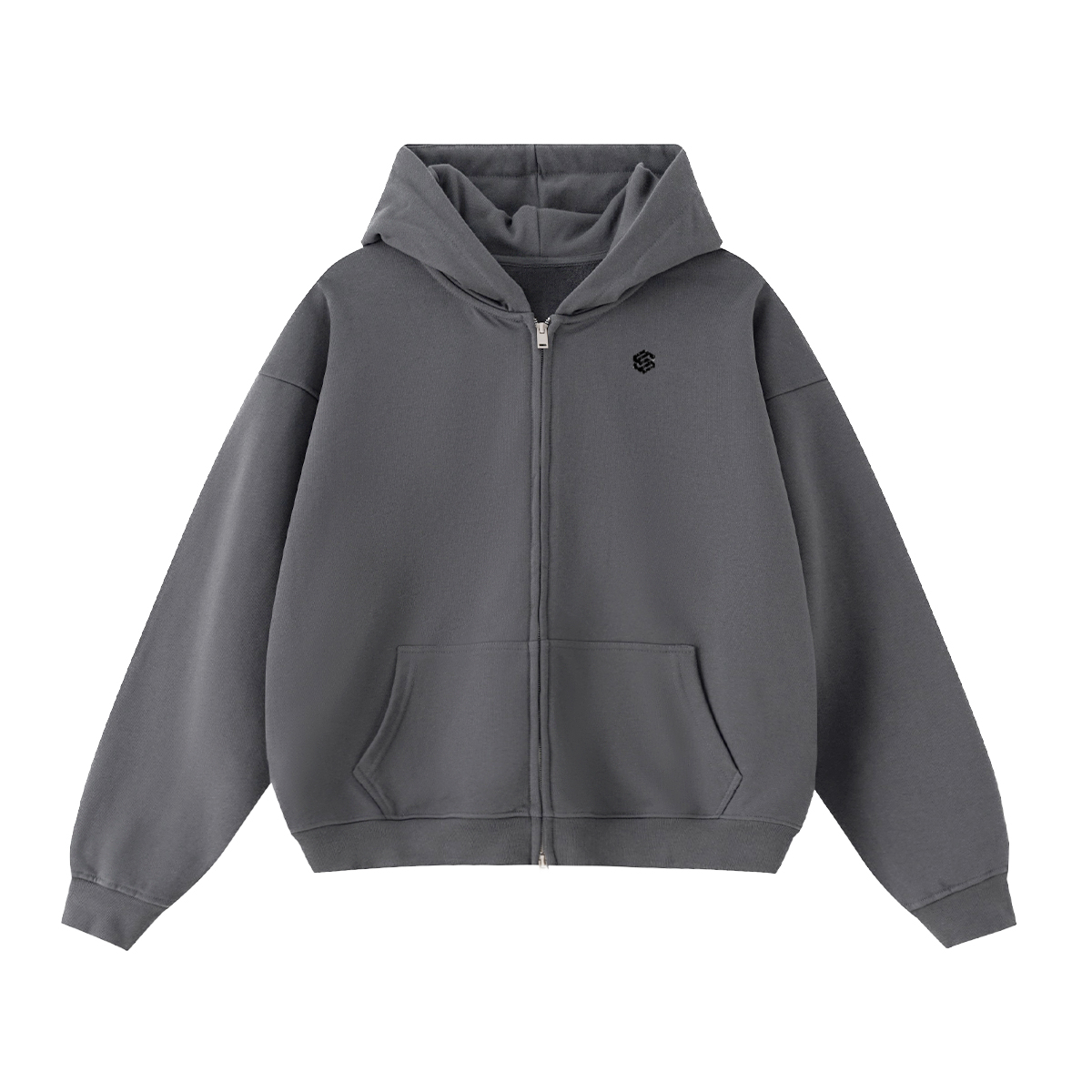 Unisex Cropped Oversized Zip-up Hoodie (460 GSM)
