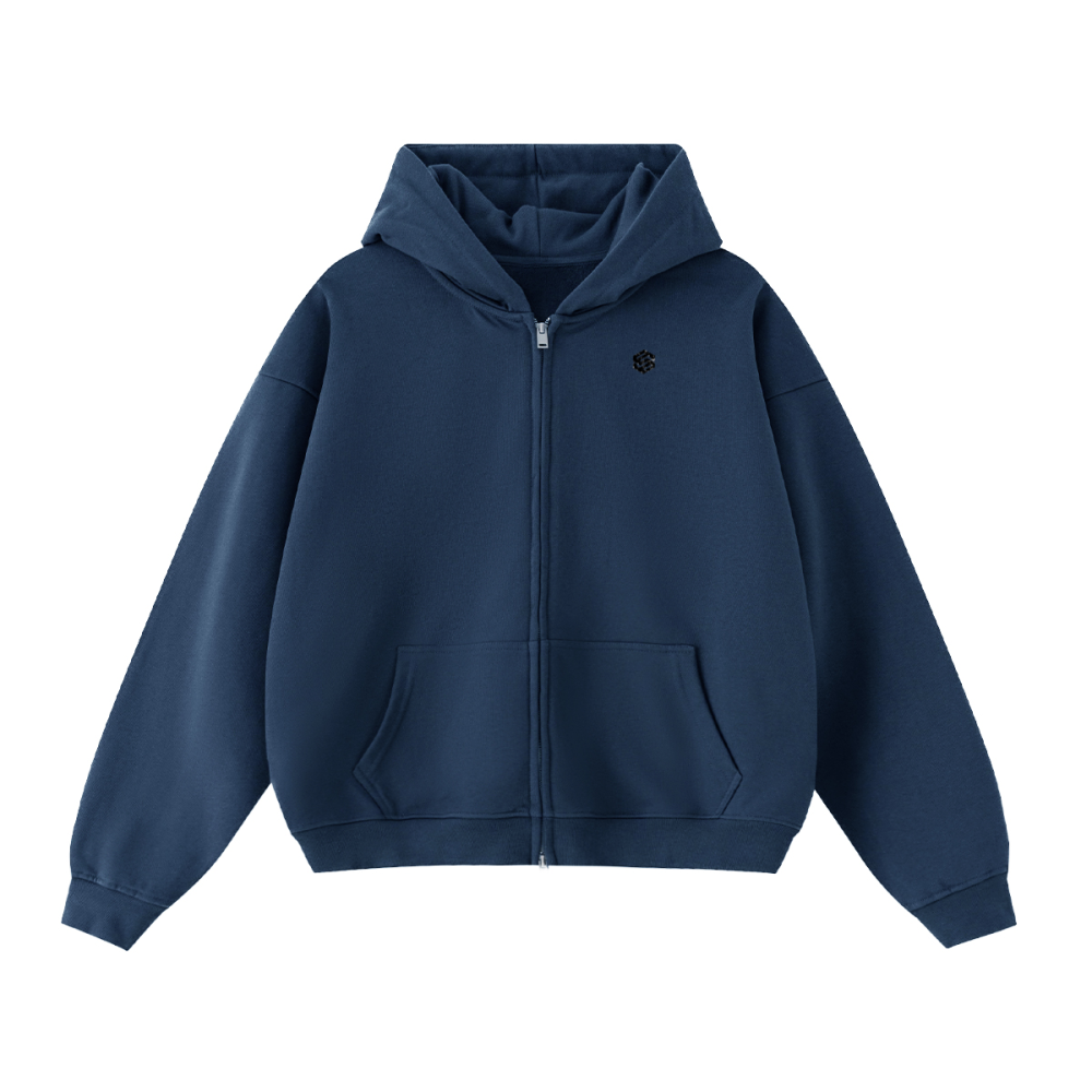 Unisex Cropped Oversized Zip-up Hoodie (460 GSM)