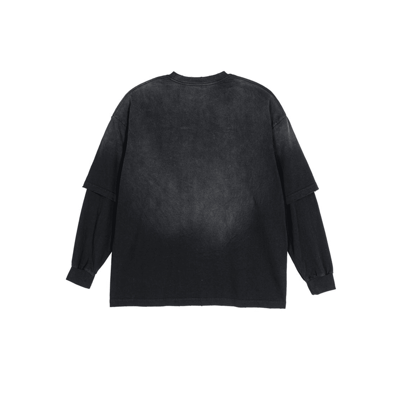 Unisex Washed Vintage Double-gauze Long-sleeve T-shirt（280GSM）