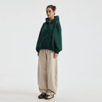 Unisex Boxy Cropped Fleece Zip-Up Hoodie