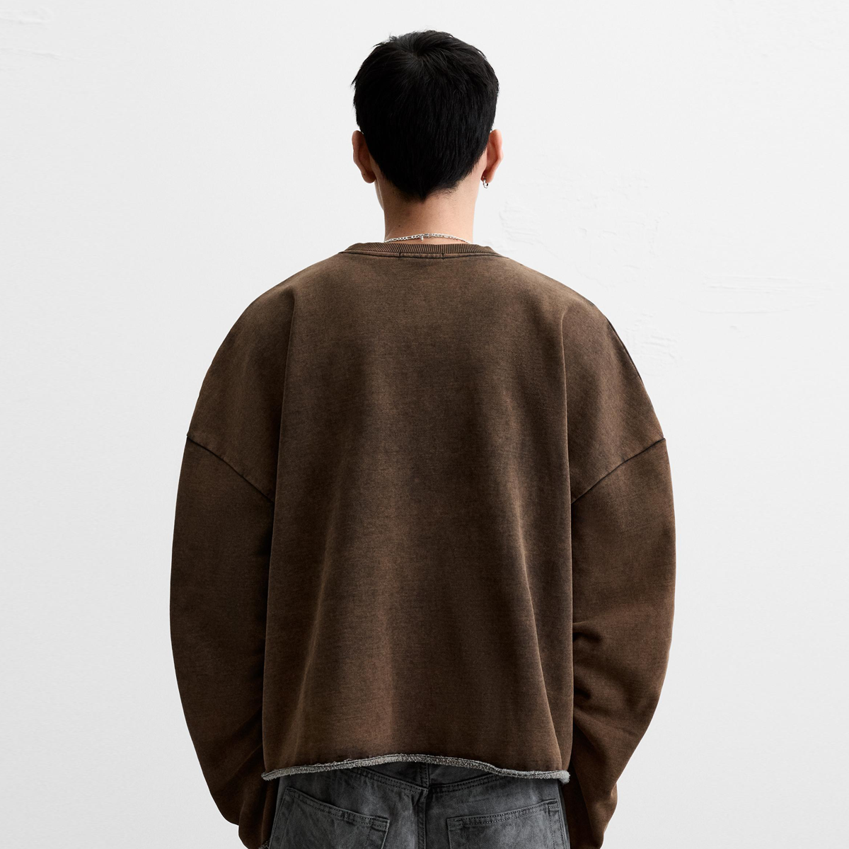 440GSM Unisex Washed Cropped Sweatshirt