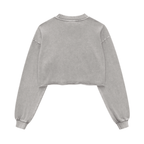 Cropped Oversized Washed Sweatshirt with Premium Cotton