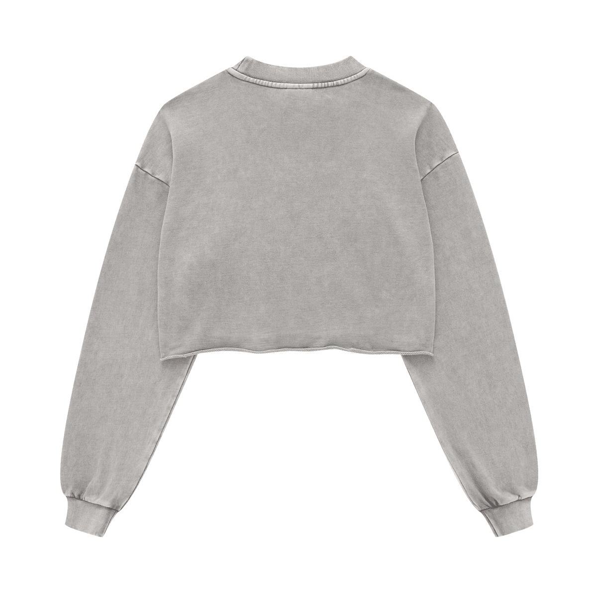 Cropped Oversized Washed Sweatshirt with Premium Cotton