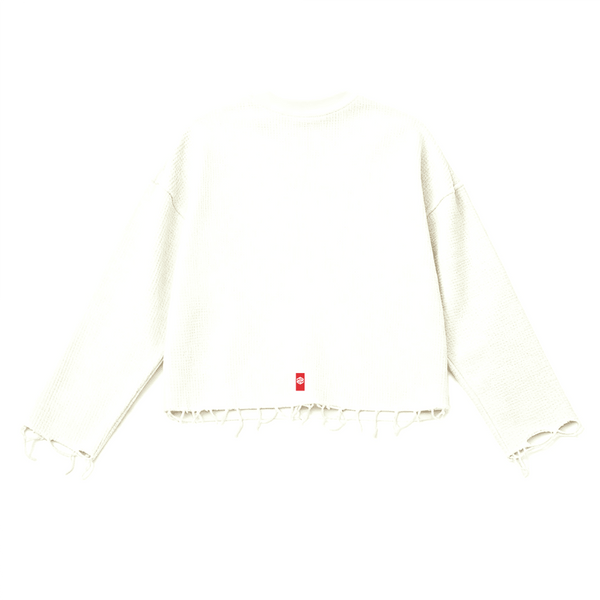 Unisex Waffle Cropped Long Sleeve Shirt(290G)