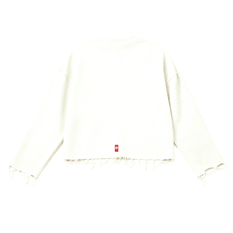 Unisex Waffle Cropped Long Sleeve Shirt(290G)