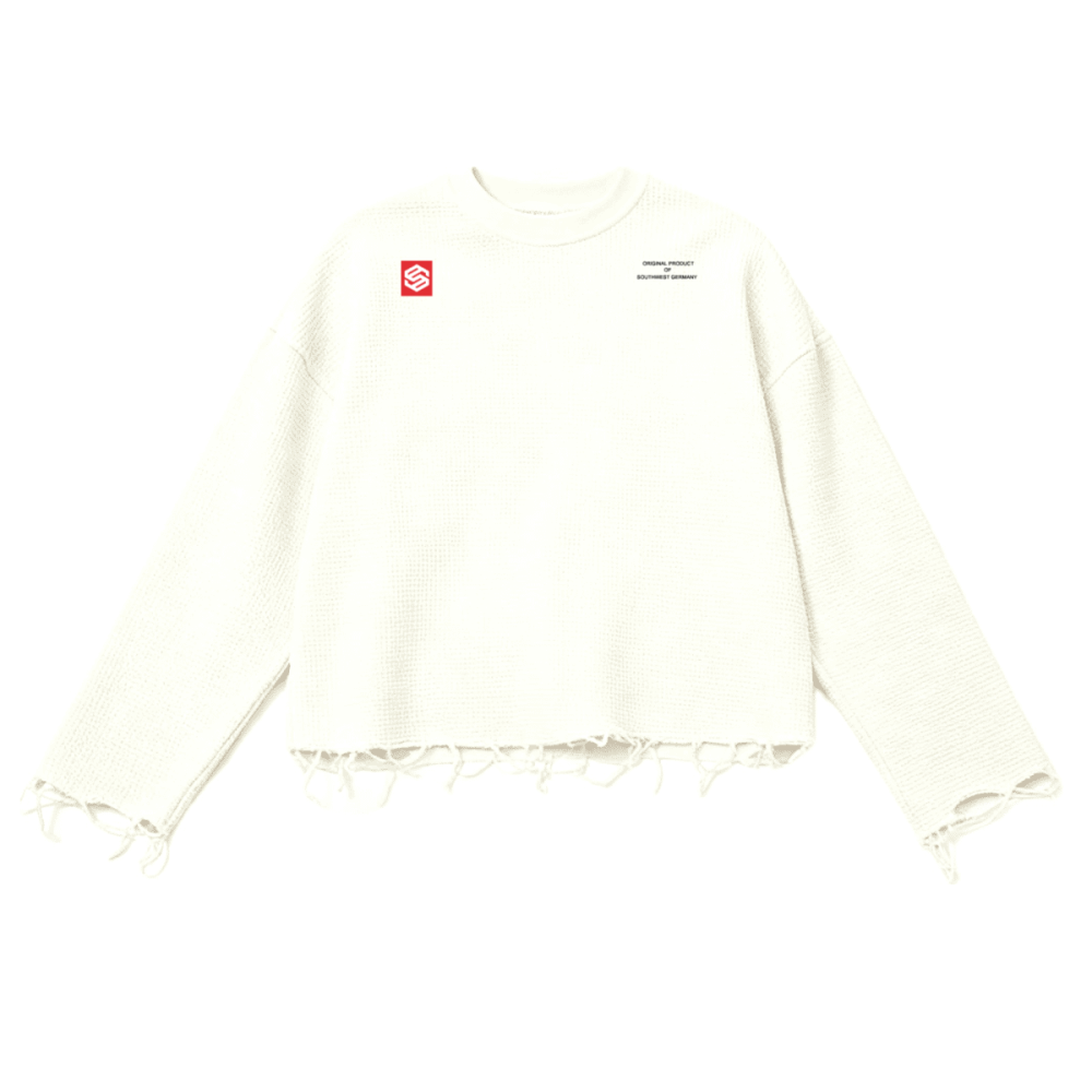 Unisex Waffle Cropped Long Sleeve Shirt(290G)