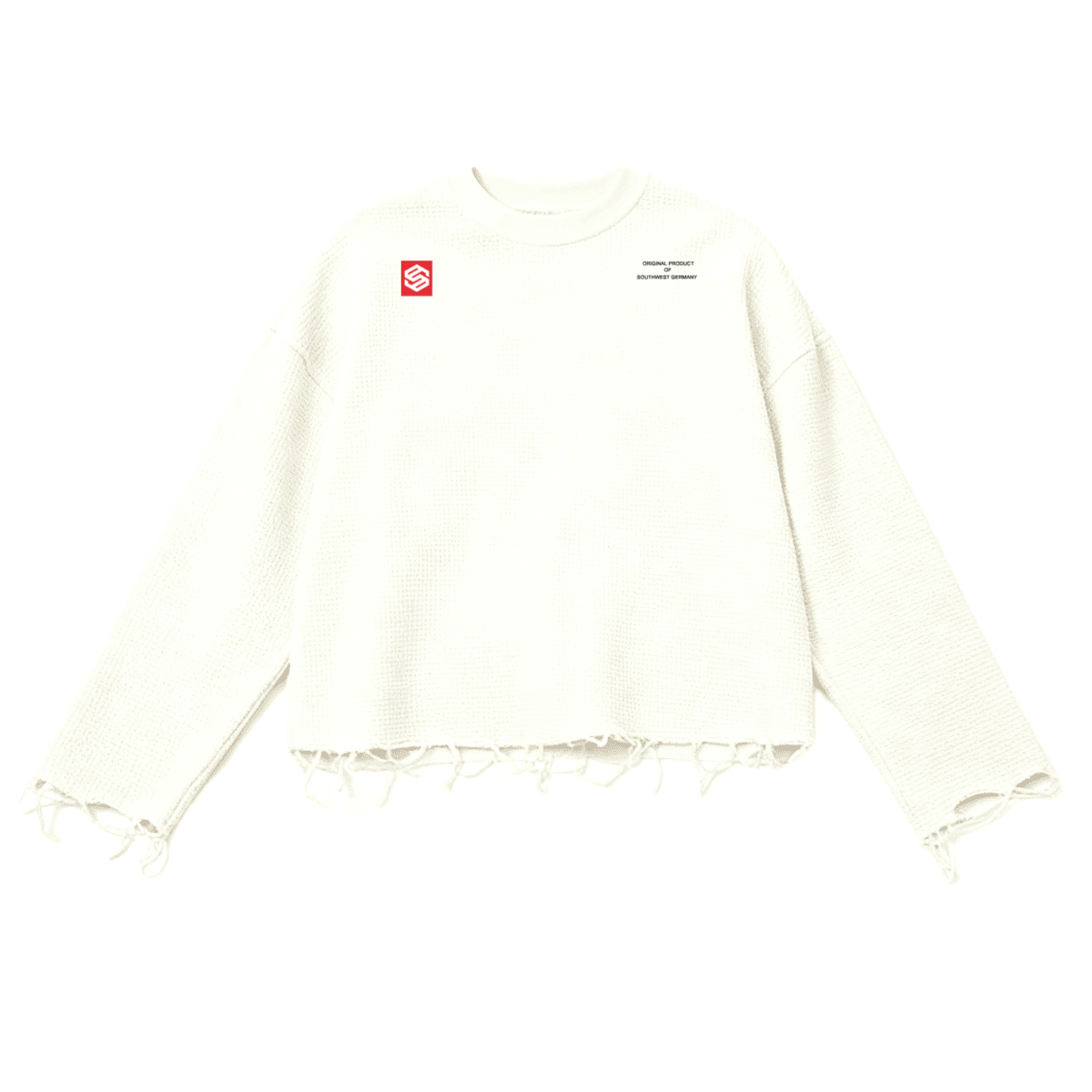 Unisex Waffle Cropped Long Sleeve Shirt(290G)