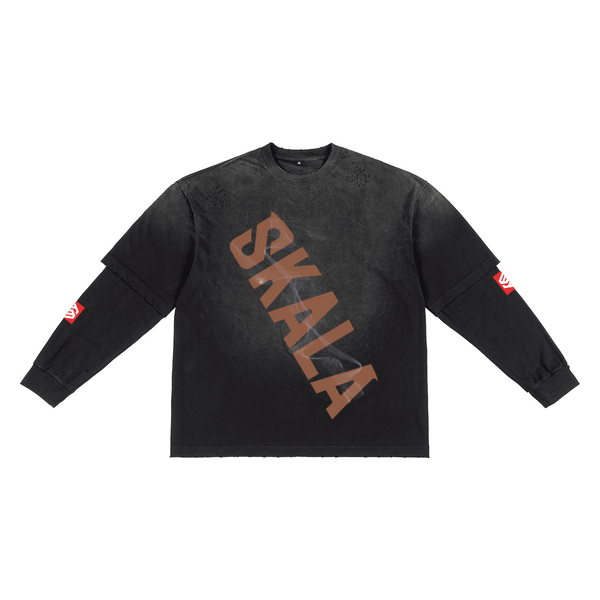Unisex Washed Vintage Double-gauze Long-sleeve T-shirt（280GSM）