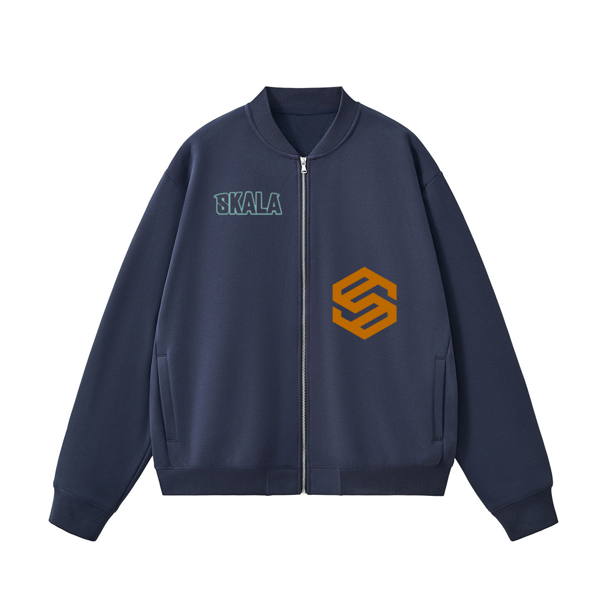 Unisex Fleece Zip-Up Baseball Jacket（360GSM）