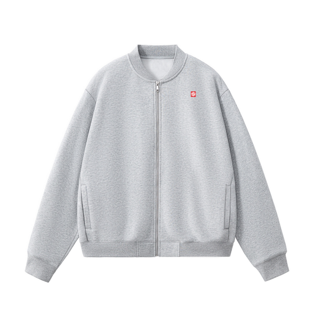 Unisex Fleece Zip-Up Baseball Jacket（360GSM）