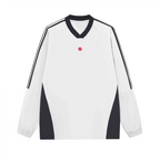 Colorblock V-neck Long Sleeve Shirt