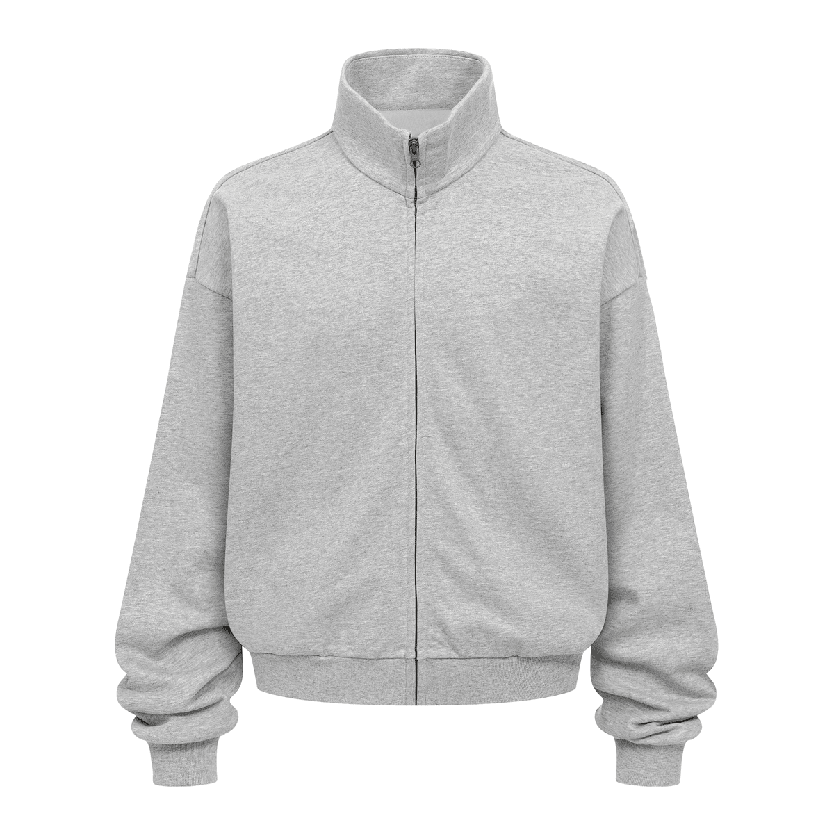 Unisex Brushed Stand-collar Zip-up Jacket
