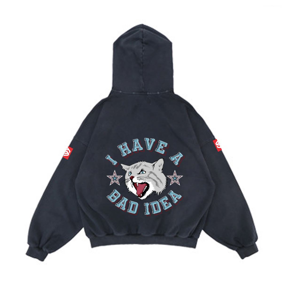 Reverse Pocket Distressed Unisex Hoodie