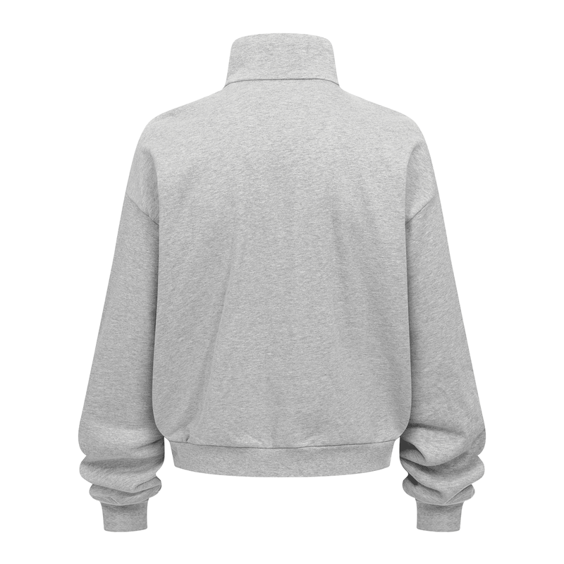 Unisex Brushed Stand-collar Zip-up Jacket