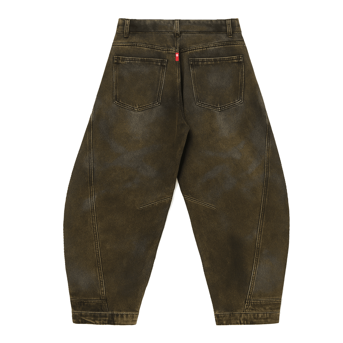 Unisex Loose-Fit Washed Curved Denim Jeans