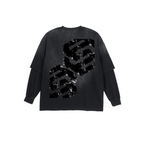 Unisex Vintage Washed Double-Gauze Oversized Long-Sleeve T-Shirt