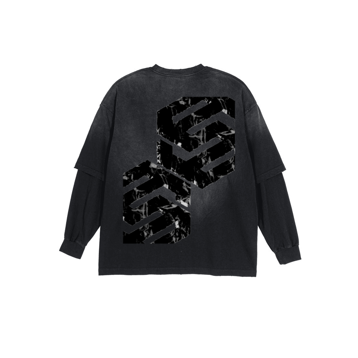 Unisex Vintage Washed Double-Gauze Oversized Long-Sleeve T-Shirt